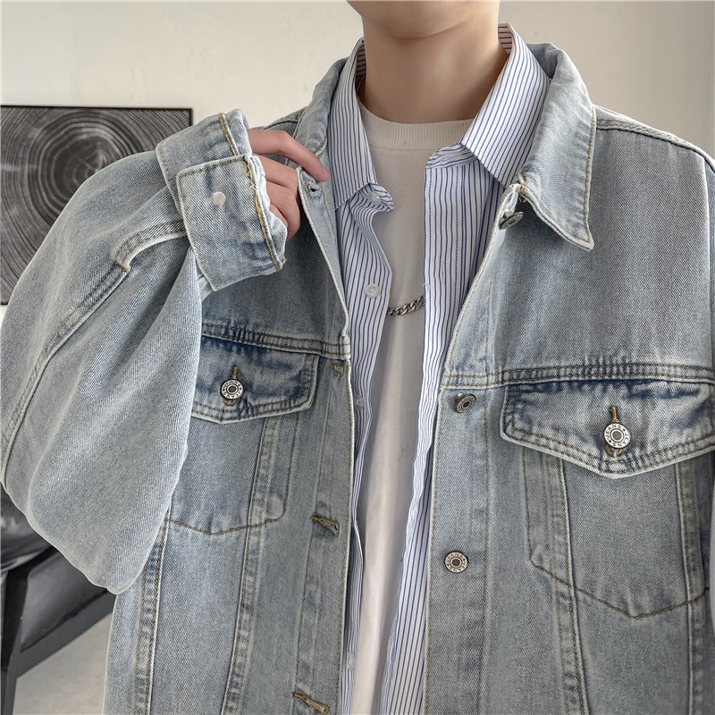 Áo Khoác Denim Thời Trang Hàn Quốc Cá Tính Dành Cho Nam 2022