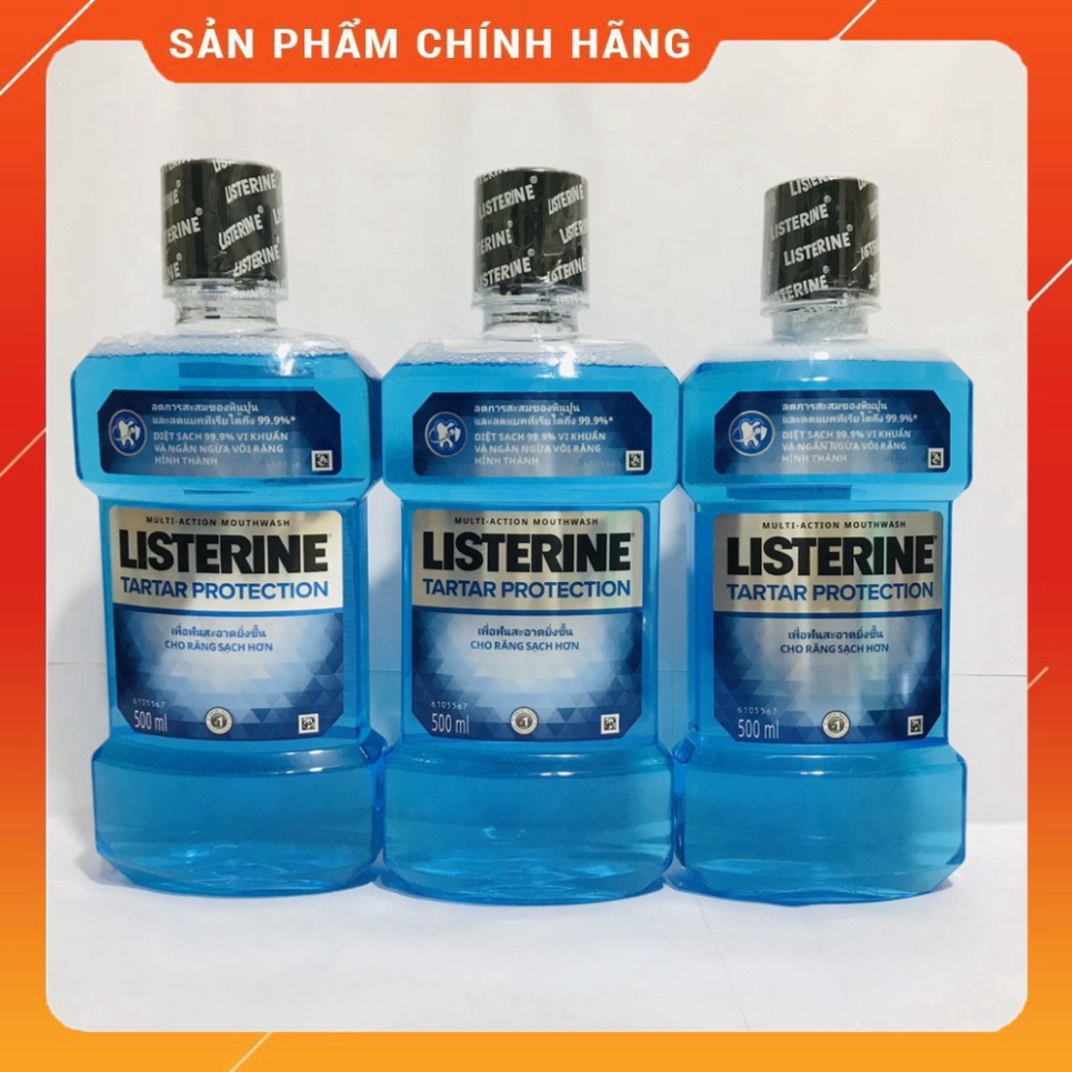 (250ML, 500ML-750ML) Nước súc miệng ngăn ngừa mảng bám Listerine Tartar Protection