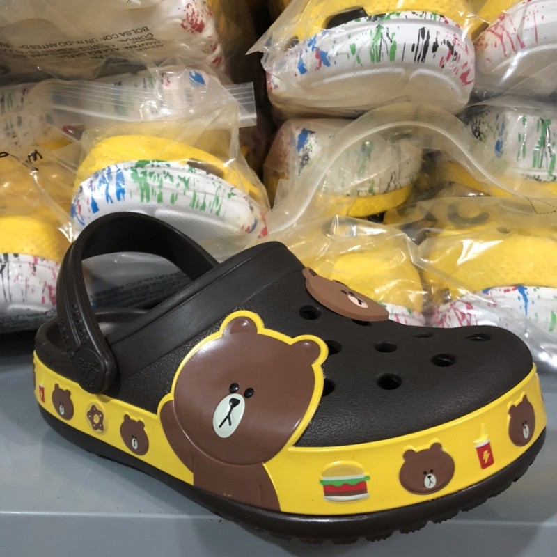 dép cross cho  bé trai , bé gái thỏ cony và gấu brown đế bánh mỳ MAI8UHKAS