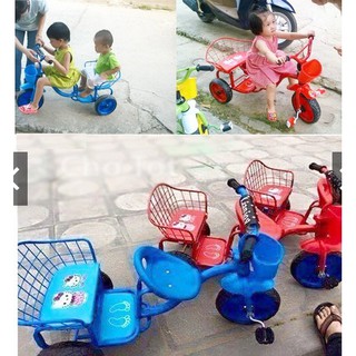 [Freeship] Xe đạp đôi 3 bánh cho bé (xe lôi, xích lô kéo 2 ghế)