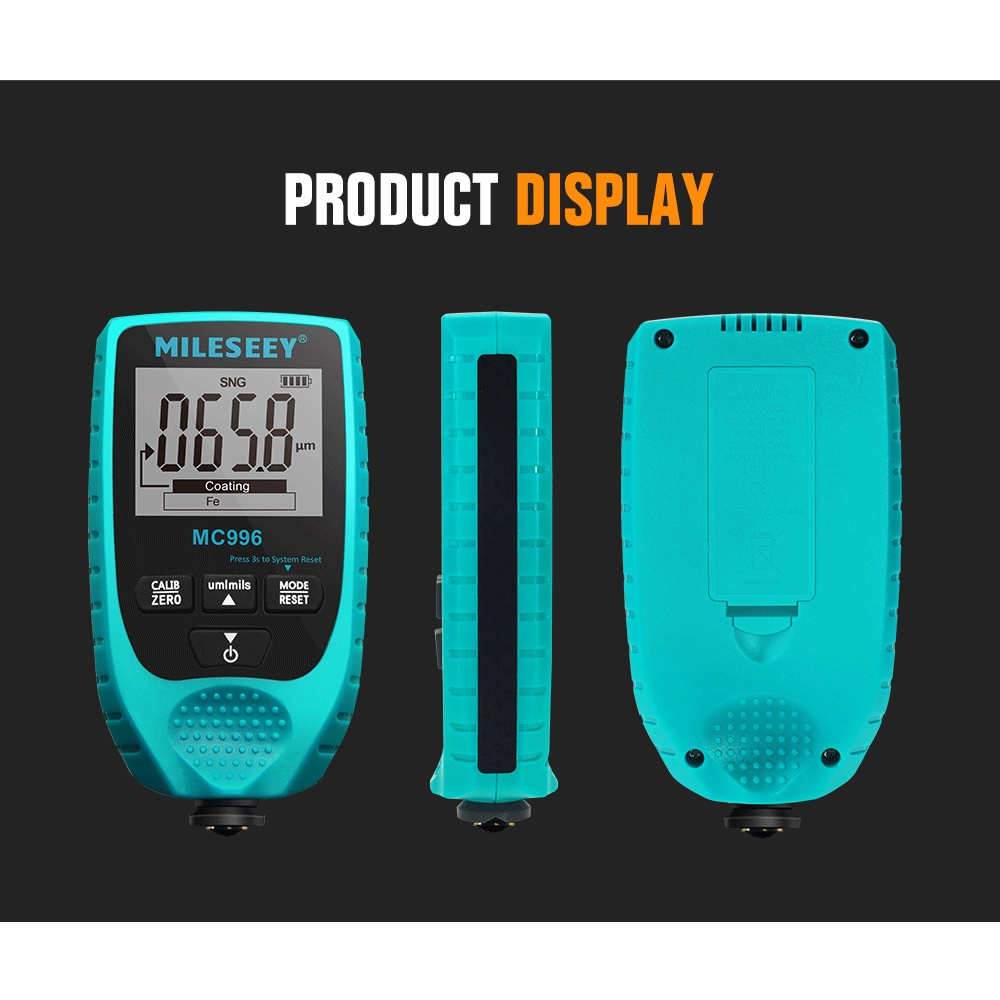 Bộ Dụng Cụ Đo Độ Dày Lớp Sơn Xe Hơi Mileseey MC996 0-1500 um Fe & NFe