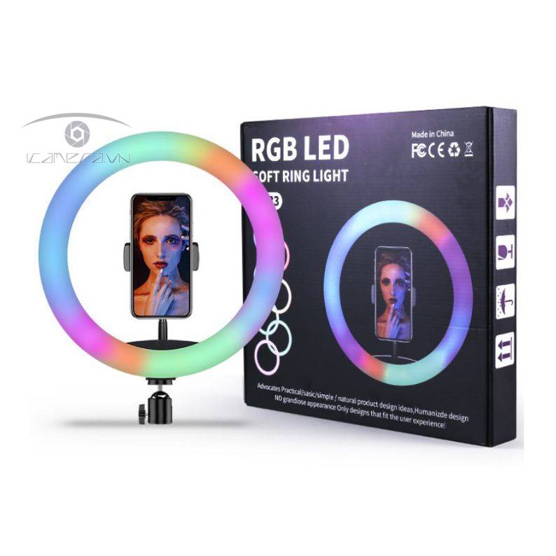 Đèn Led ring tròn đổi màu RGB 13 inch MJ33 hỗ trợ livestream bán hàng online và quay vlog cá nhân