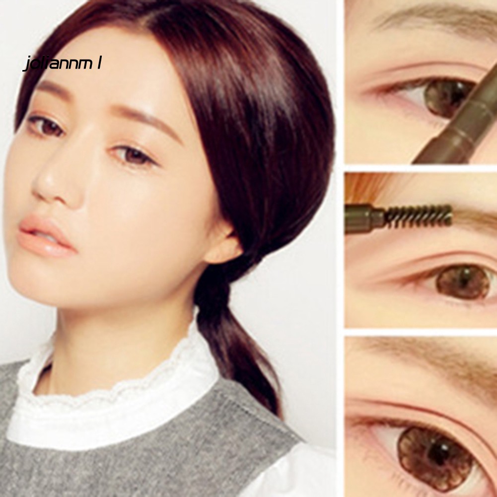 [Hàng mới về] Bút kẻ lông mày dạng xoay tự động chống nhòe thiết kế 2 đầu tích hợp cọ chuốt tiện dụng | BigBuy360 - bigbuy360.vn