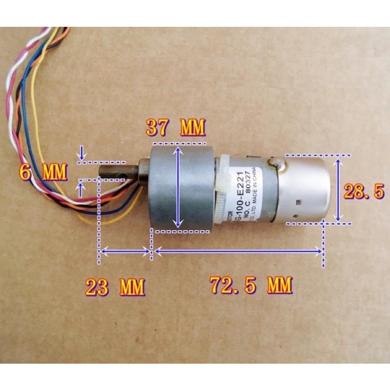 Động cơ giảm tốc có encoder 12-24V 120RPM GB37