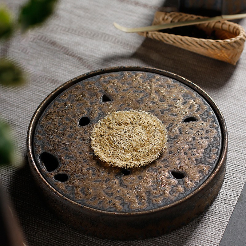 KHAY TRÀ GỐM KIM THÔ