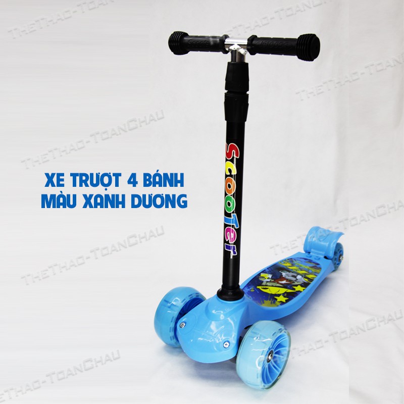 Xe Scooter 4 bánh [Nhập SHOPTC07 giảm 7%] Bánh xe x2 kích thước _ Shop Toàn Châu _ Khung xe bằng thép