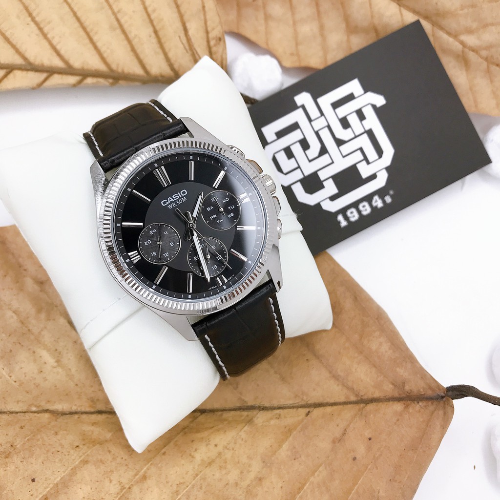 Đồng hồ nam Casio MTP-1375 / MTP-1375L-1A dây da thật chính hãng