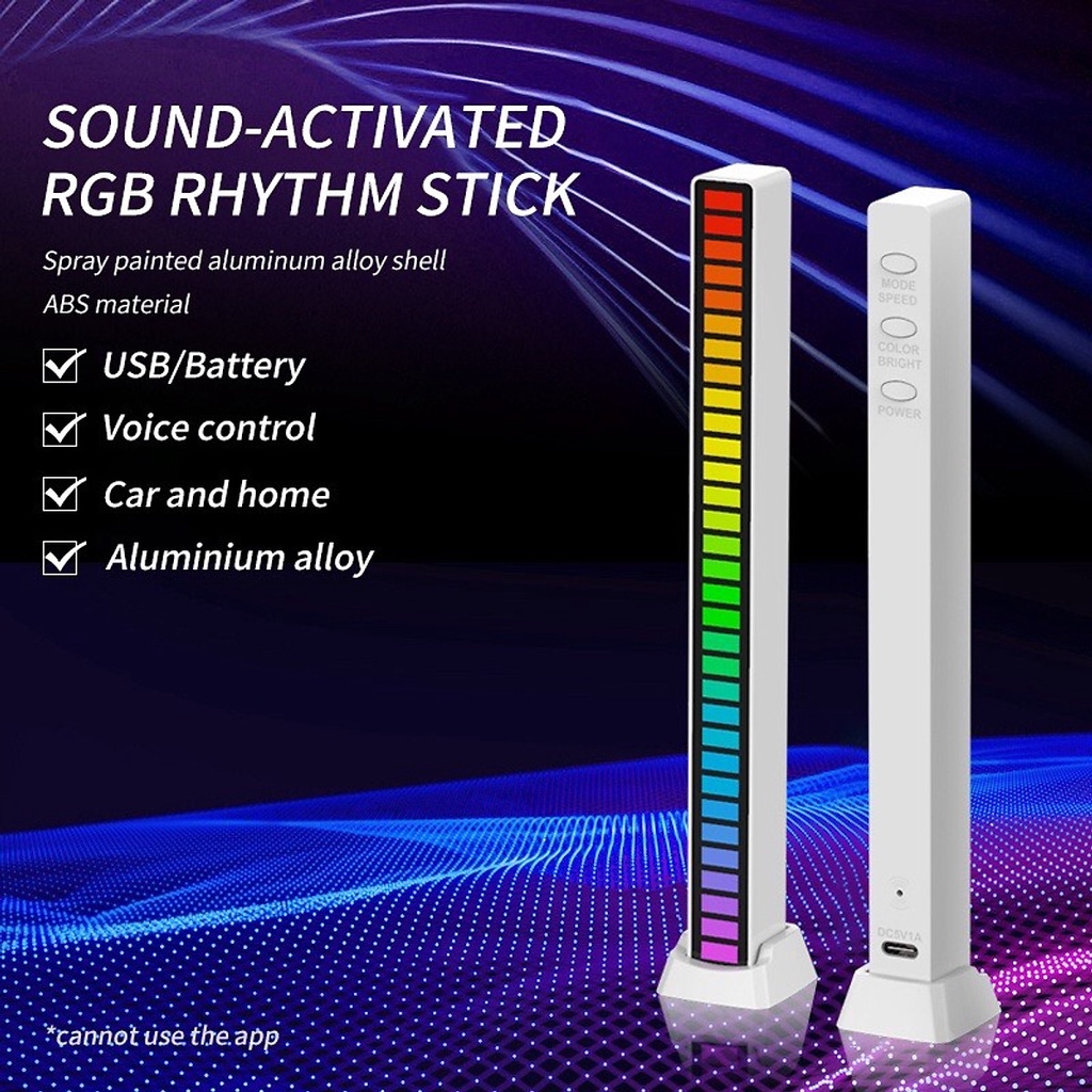 (Mới) Đèn Led Thanh Cảm Biến Theo Nhạc Nguồn 5v Type C Model D08-Rgb