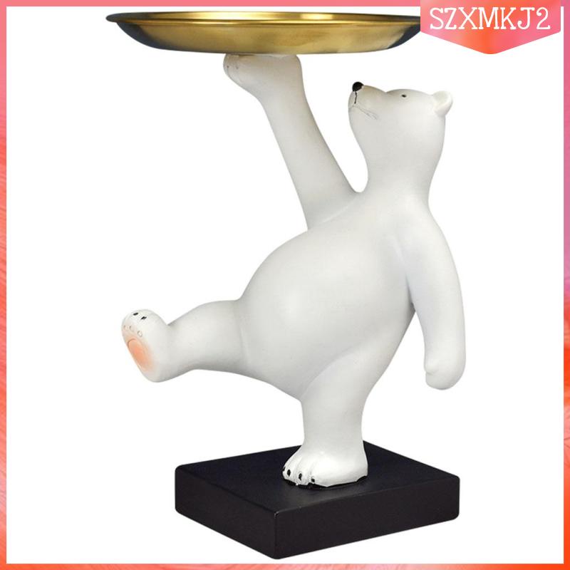 Giá Đỡ Chìa Khóa / Mô Hình Tượng Gấu Trắng Bằng Nhựa Resin szxmkj2