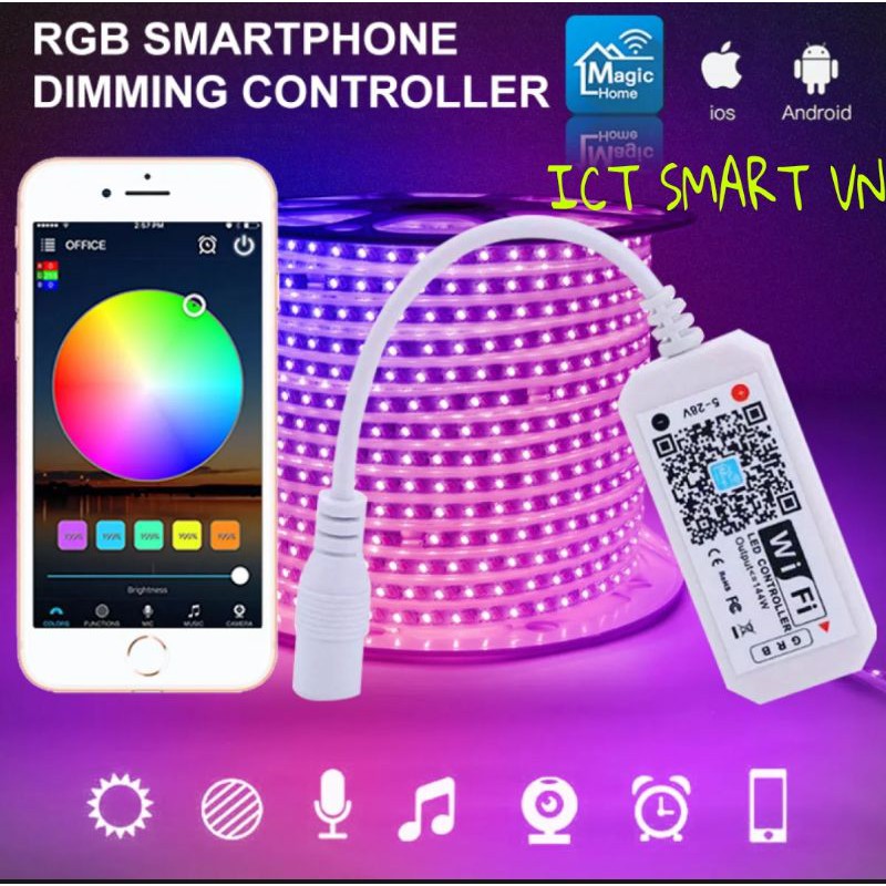 Bộ điều khiển led Wifi RGB 4 chân App Magic Home Pro