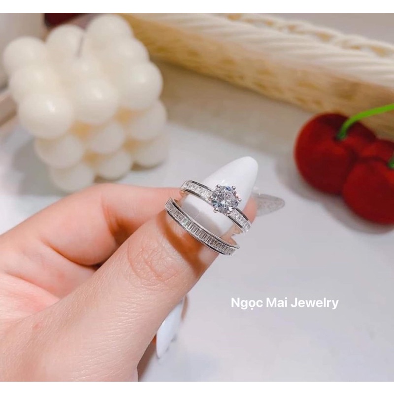Nhẫn đôi hot hít mẫu sang trọng nam nữ đeo đôi đeo nhóm đều đẹp - Ngọc Mai Jewelry