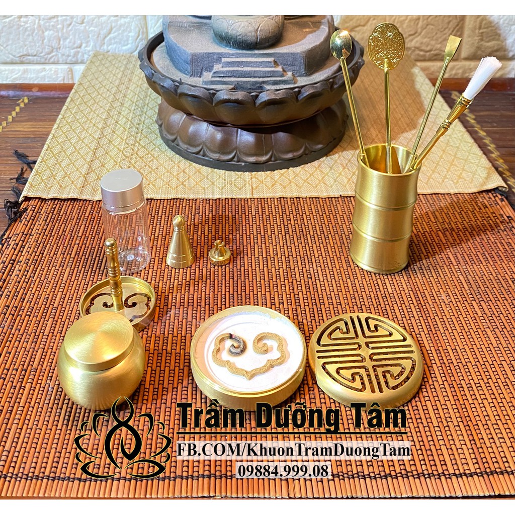 Bộ Dụng Cụ Đốt Trầm Full - Trầm Dưỡng Tâm - Xông Trầm - Tạo Hình Khuôn Đốt Trầm - Hộp gỗ sang trọng, chất lượng cao cấp. | BigBuy360 - bigbuy360.vn