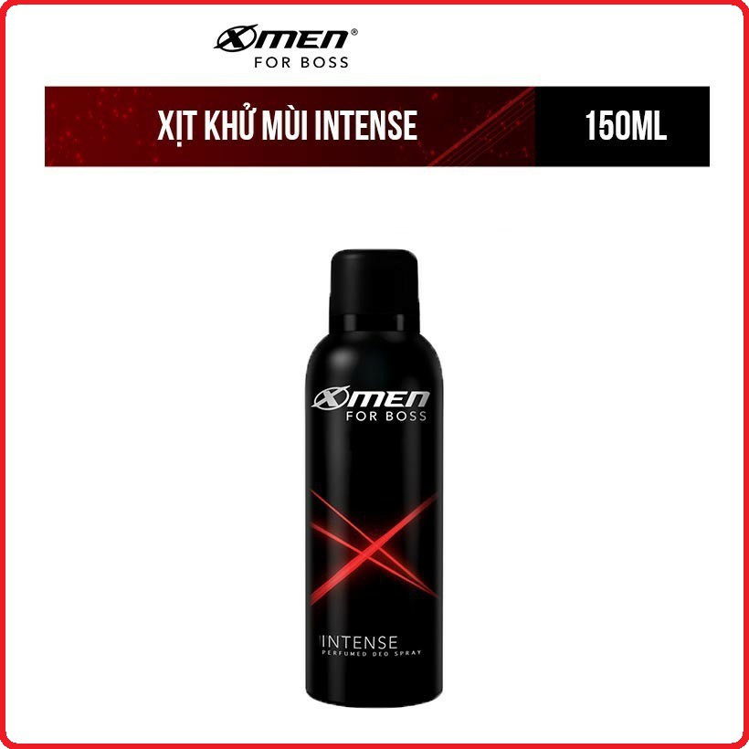 Xịt khử mùi X-MEN For Boss Intense - Hương Trầm Nội Lực 150ml