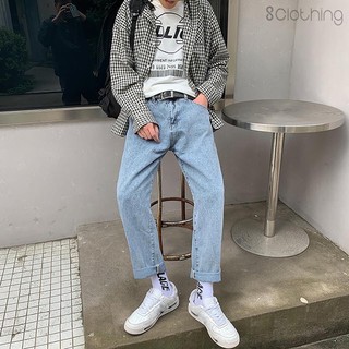 Quần jeans nam ống rộng hot nhất hiện nay