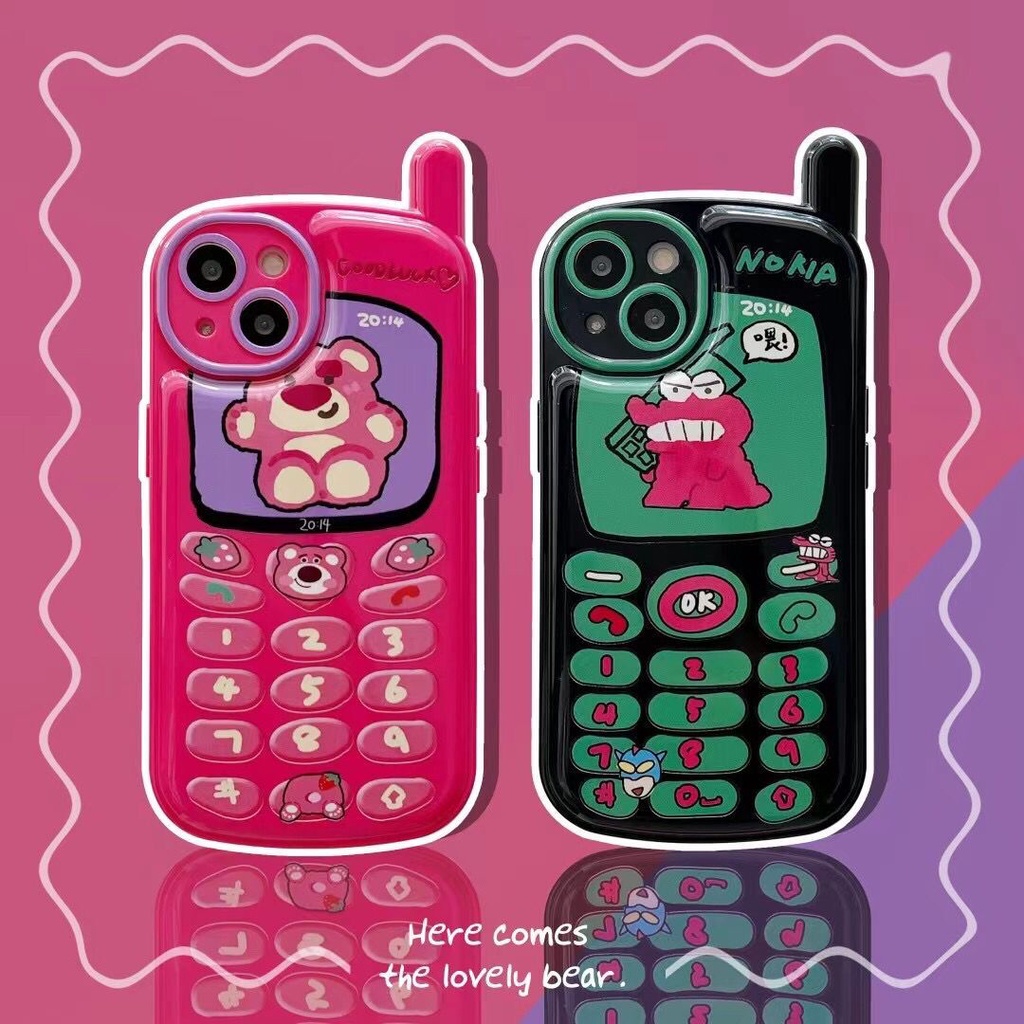 Dễ Thương Ốp Điện Thoại Hình Gấu / Cậu Bé Bút Chì Kiểu retro Cho iphone 14 13 12 11 pro max