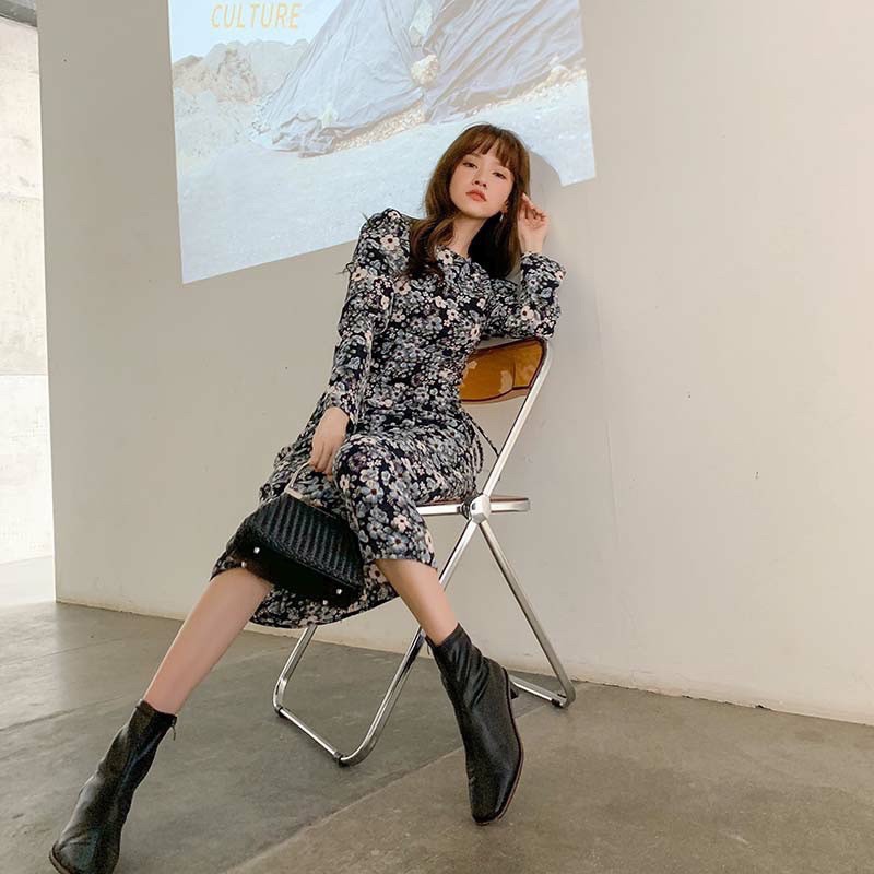 VÁY MAXI HOA XANH DÀI TAY TIỂU THƯ | BigBuy360 - bigbuy360.vn