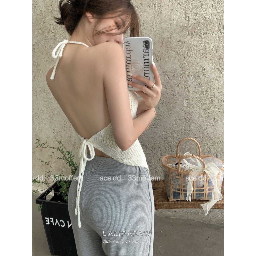 Áo Hai Dây Dệt Kim Dáng Ôm Quyến Rũ Dễ Phối Đồ Thời Trang Hàn Quốc