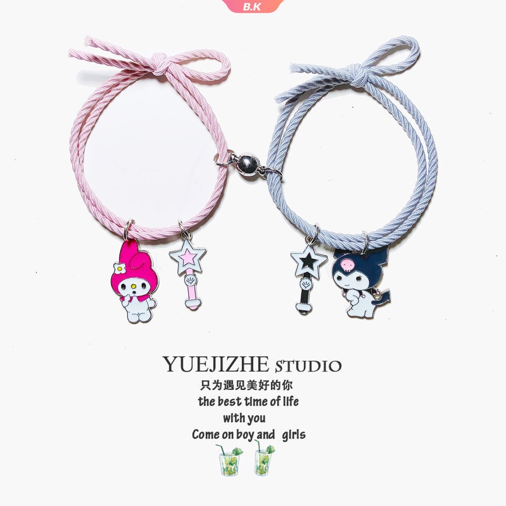 Vòng Tay Cao Su Đính Đá Nhân Tạo Họa Tiết Hoạt Hình Kuromi Dành Cho Nữ | BigBuy360 - bigbuy360.vn