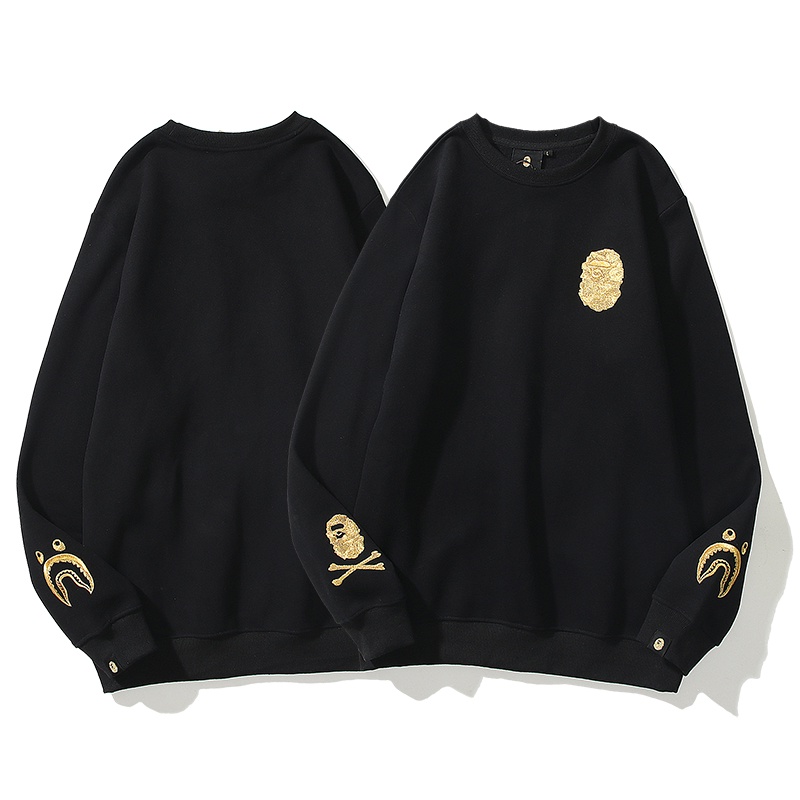 Bape Thời Trang In Áo Len Cotton Unisex