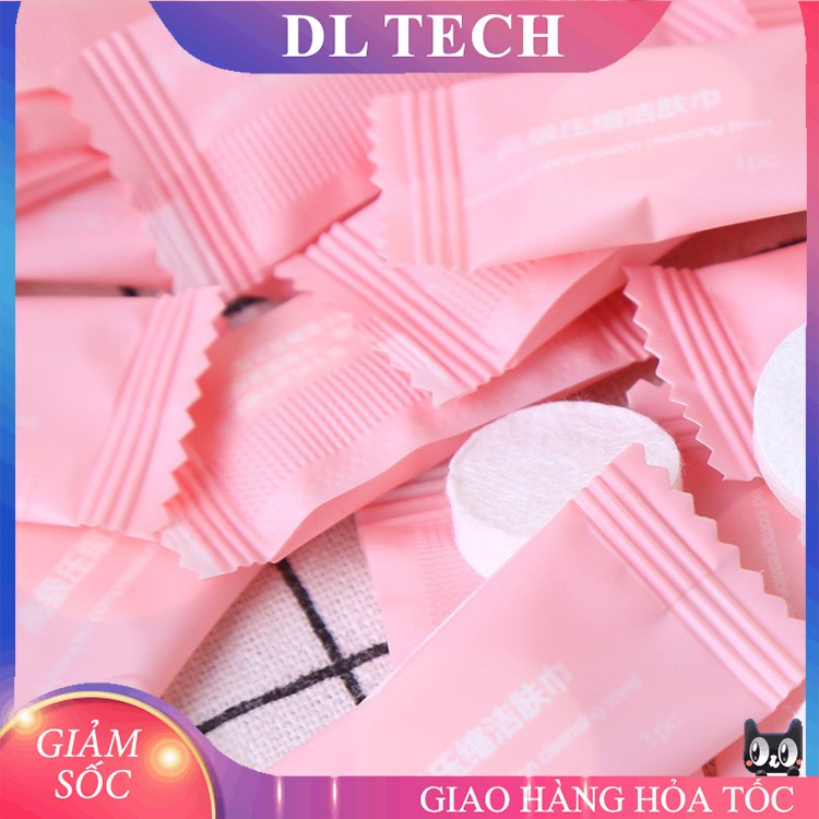 Khăn giấy nén hàn quốc hình viên kẹo bỏ túi du lịch vải cotton KN13 DL TECH