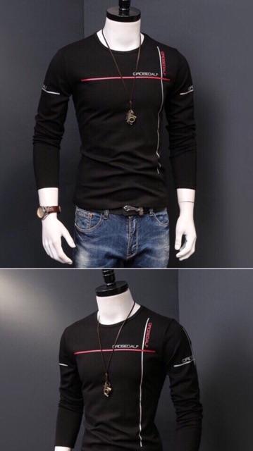 Áo thun dài tay Thu Đông thời trang cao cấp - đen | BigBuy360 - bigbuy360.vn