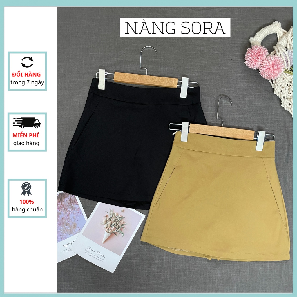 Chân váy công sở chữ A dáng ngắn kèm quần trong có túi trẻ trung năng động phù hợp đi chơi đi làm CV02