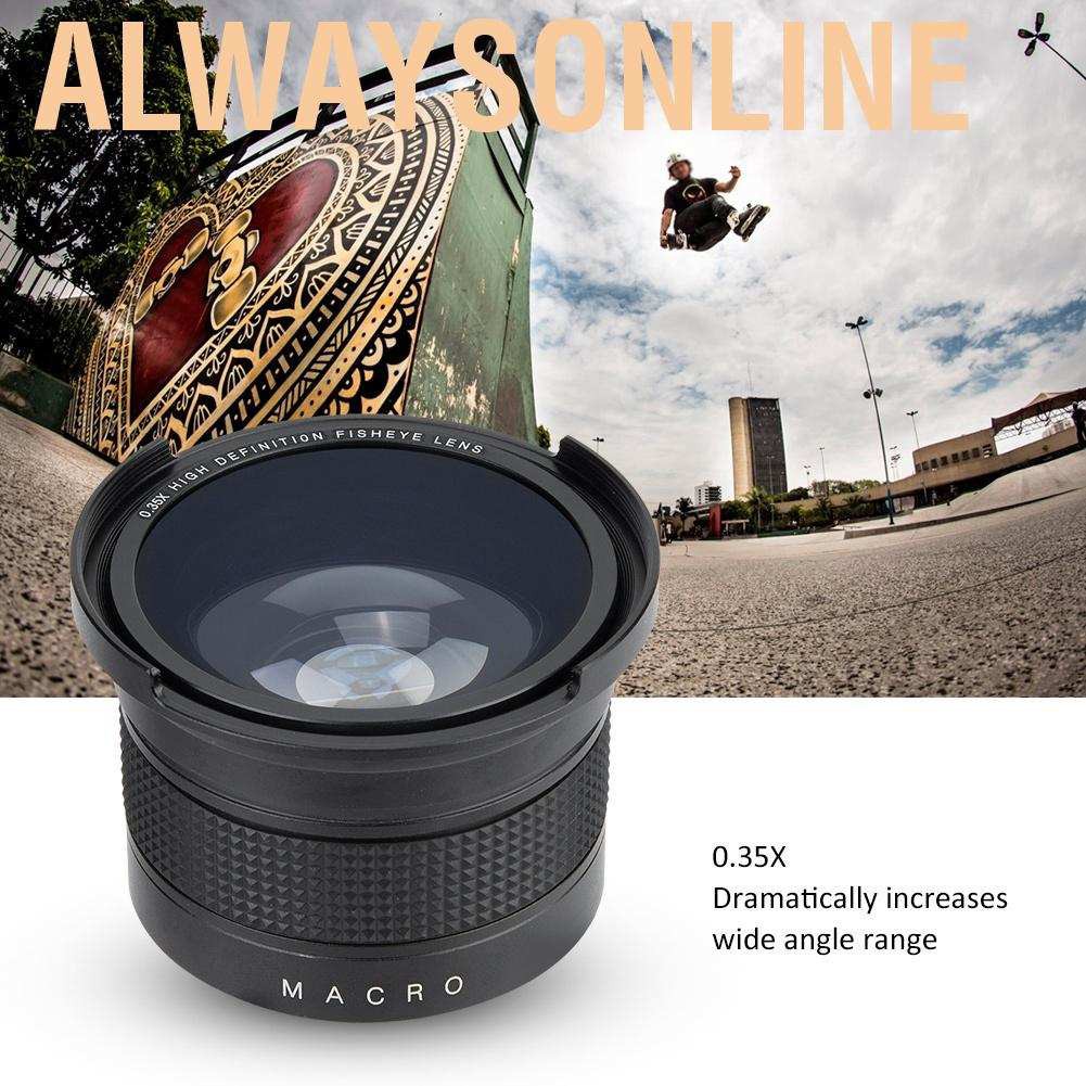 Ống Kính Góc Rộng Alwaysonline 52mm 0.35x Cho Máy Ảnh Canon / Minolta / Sony Slr