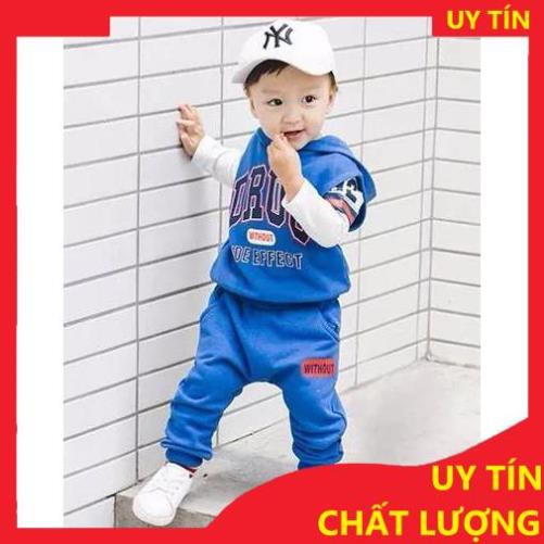 [FREESHIP - HÀNG CAO CẤP] Bộ quần áo dài tay có mũ liền áo dáng thể thao QATE164 cho bé trai