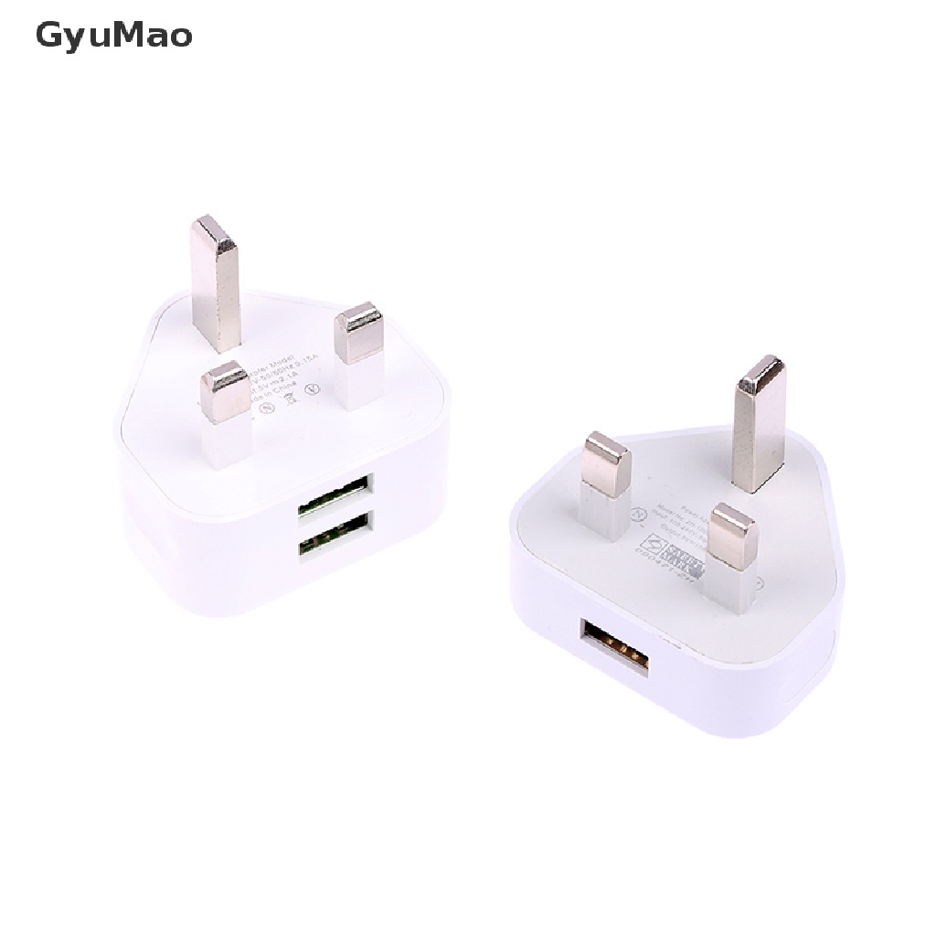 [cxGYMO] UK Mains 3 Pin Plug Adapter Wall Charger 1/2-Port Dual USB For Phones Tablet  HDY