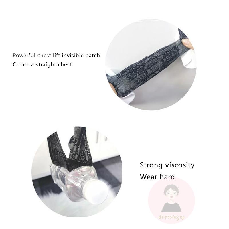 Miếng Dán Nâng Ngực Phối Ren Hoa Màu Trơn Dùng Một Lần Cho Nữ