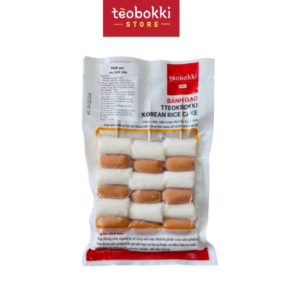 Bánh gạo xúc xích xiên Tèobokki 280g