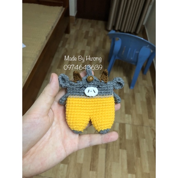 Túi đựng tỏi cho bé sơ sinh hình con trâu vàng ất sửa made by huong