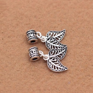 Charm lá bạc thái làm vòng handmade