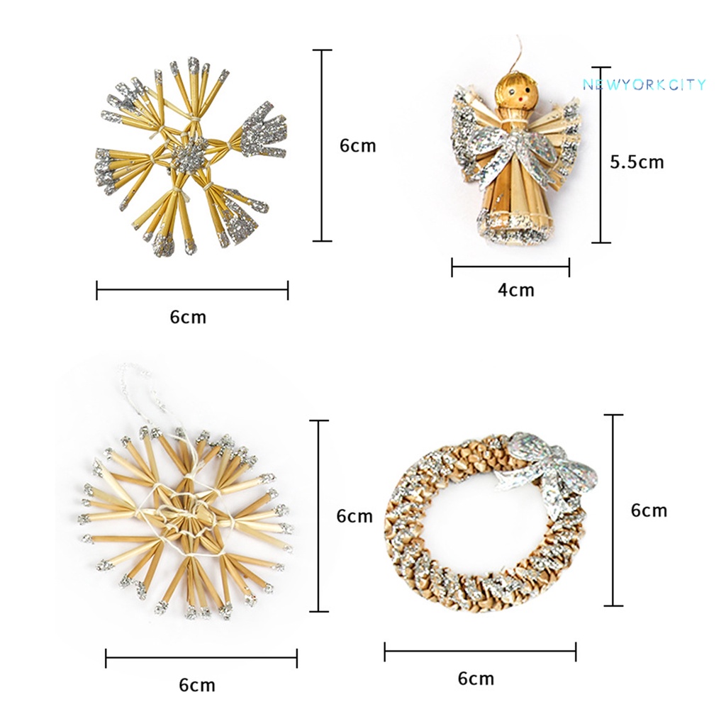 Set 8 Phụ Kiện Trang Trí Cây Thông Giáng Sinh Lấp Lánh Phong Cách Hoạt Hình Bằng ABS