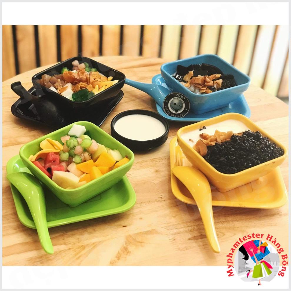 Bộ bát thìa Melamine chuyên dùng sữa chua - chè đà nẵng(Nhập khẩu)