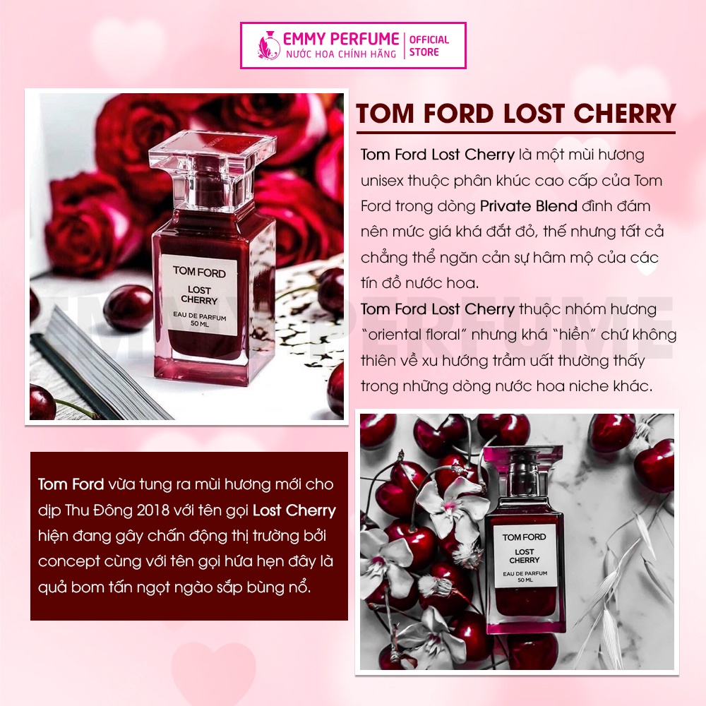 Nước hoa nữ siêu thơm Tom Ford Lost Cherry - Lưu hương lâu 8 - 10 giờ . Chính hãng 100% EmmyPer