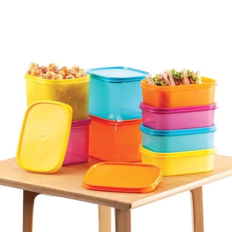 Bộ 8 hộp BQTP Colorful Rectangular Set Tupperware