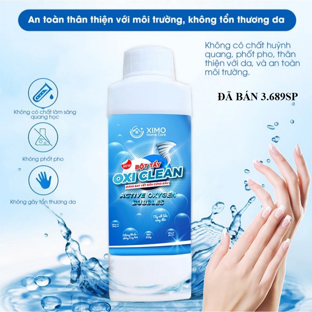 Combo 2 chai bột tẩy sạch quần áo Oxy Clean Ximo Home đánh bay mọi vết bẩn cứng đầu 350g XIMA HOME