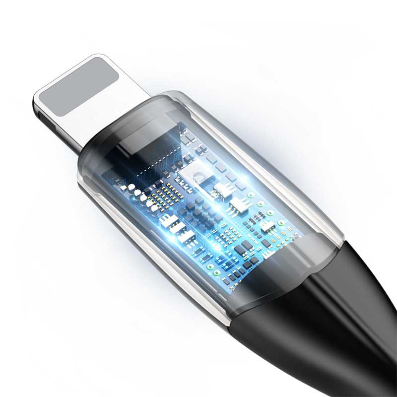 Cáp sạc nhanh và truyền dữ liệu tốc độ cao Baseus Horizontal Data Lightning cho iPhone/ iPad- Có đèn led