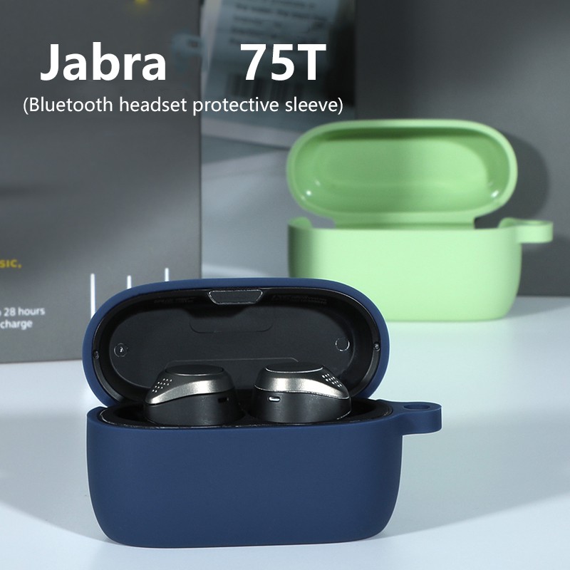 Vỏ Bảo Vệ Hộp Sạc Tai Nghe Jabra Elite Active 75t Bằng Silicon Mềm Chống Sốc Ốp
