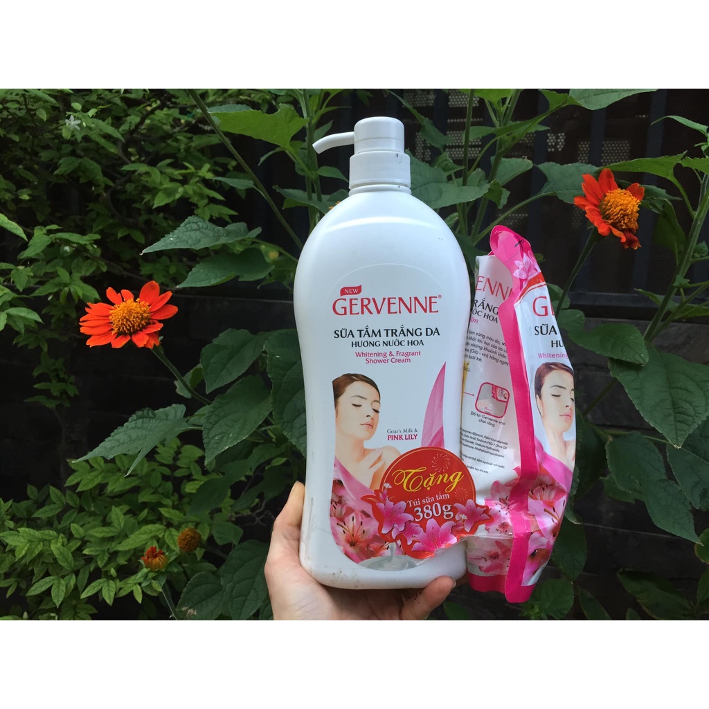 SỮA TẮM GERVENNE 3 màu 3 mùi hương mix thơm ngọt 900G + Tặng túi sữa tắm 380g