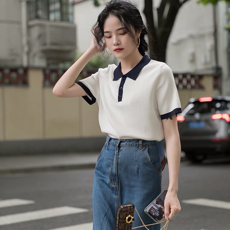 Áo Polo Ngắn Tay Dáng Rộng Thời Trang Hàn Quốc | BigBuy360 - bigbuy360.vn