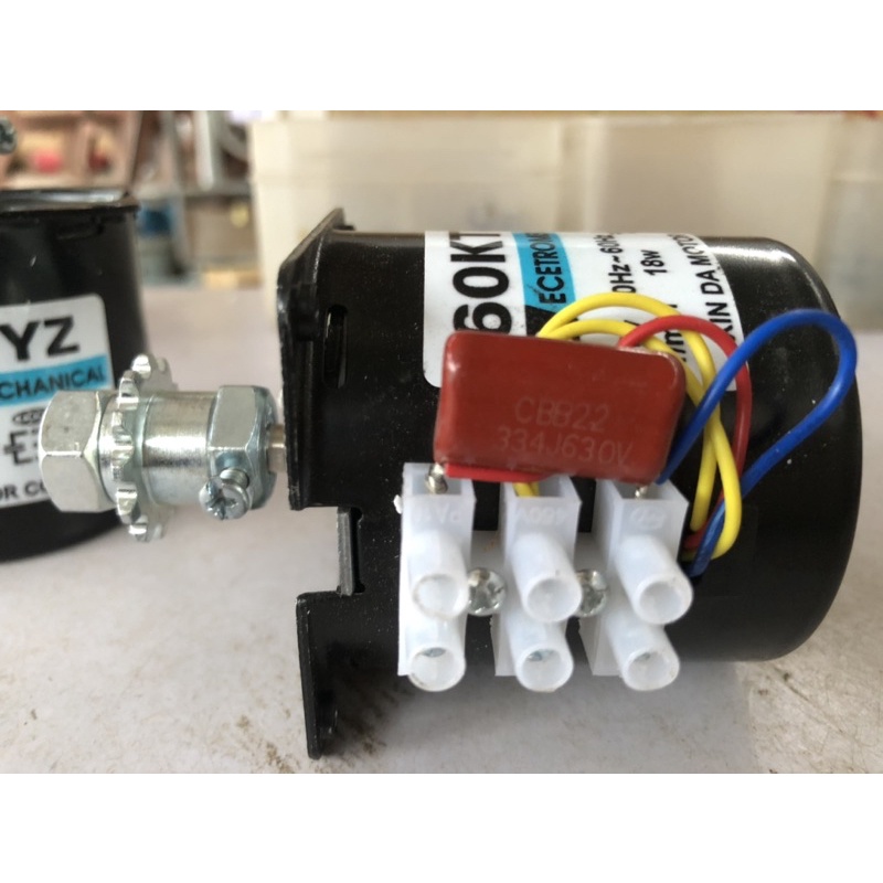 Mô tơ giảm tốc đảo trứng tự động, 220V-18W-5 vòng/phút có ốc nhông.