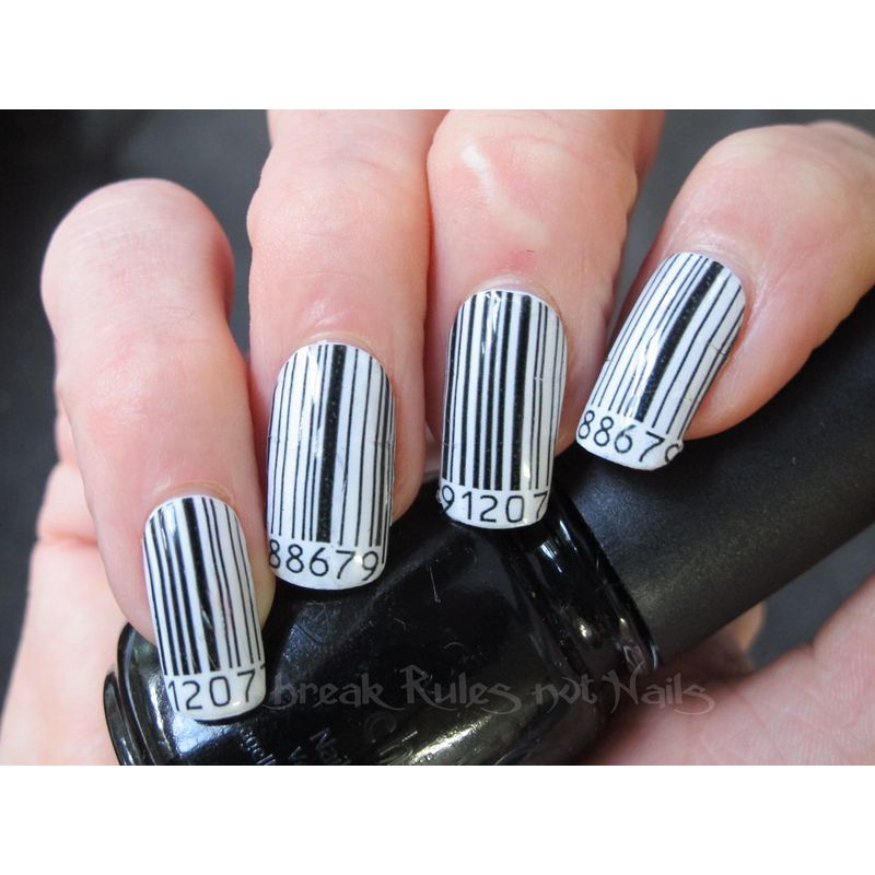 Sticker 3D Mã Vạch Barcode | Hình Dán Móng Tay DN-003