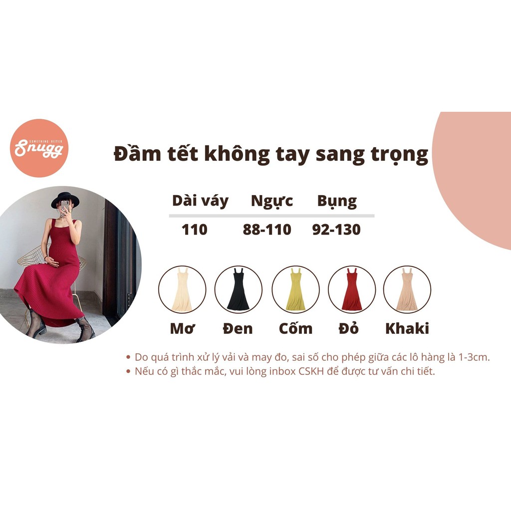 [ Đồ Thu- Đông- Xuân] Đầm chữ A không tay - len đẹp cho bầu