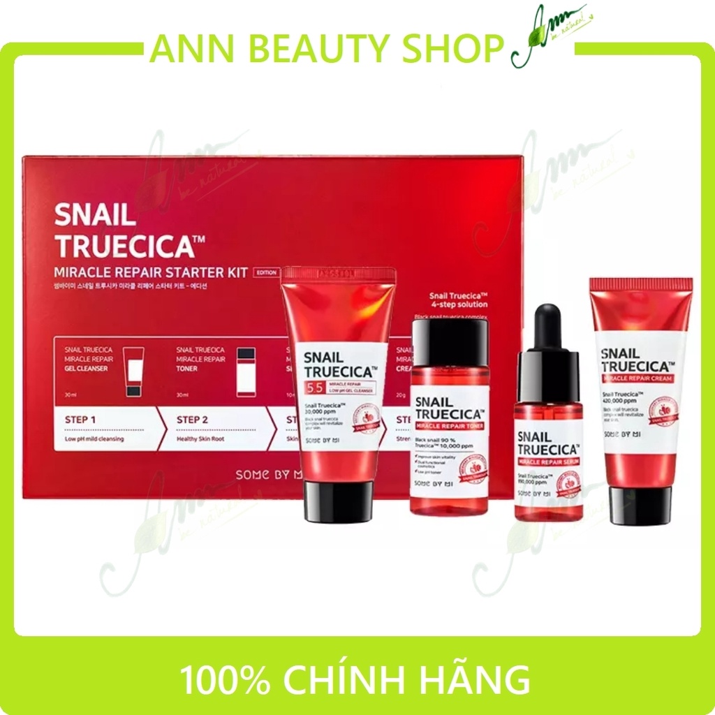 Bộ dưỡng da Some By Mi Snail Truesica Miracle Repair Started Kit (Set 4 Items)