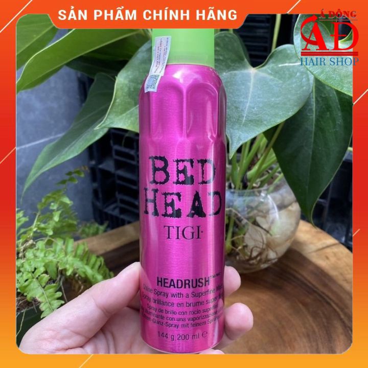 [+Tặng mũ trùm] XỊT TẠO BÓNG DẠNG SƯƠNG SIÊU MỊN TIGI BED HEAD RUSH SHINE SPRAY 200ML (CHAI)