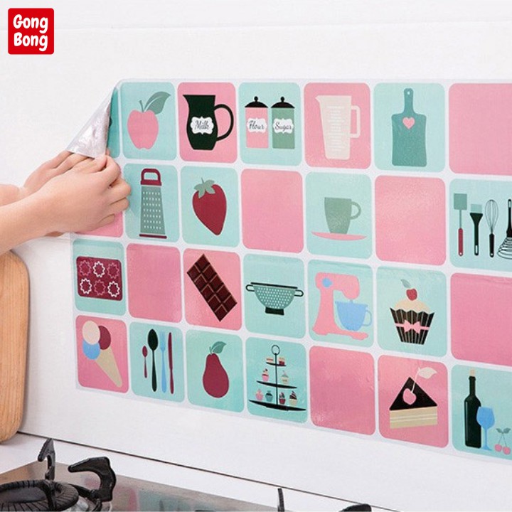 Decal dán bếp chống bám dầu mỡ, giấy dán bếp tráng nhôm cách nhiệt dễ dàng lau nhà chùi kích thước 75x45cm | BigBuy360 - bigbuy360.vn