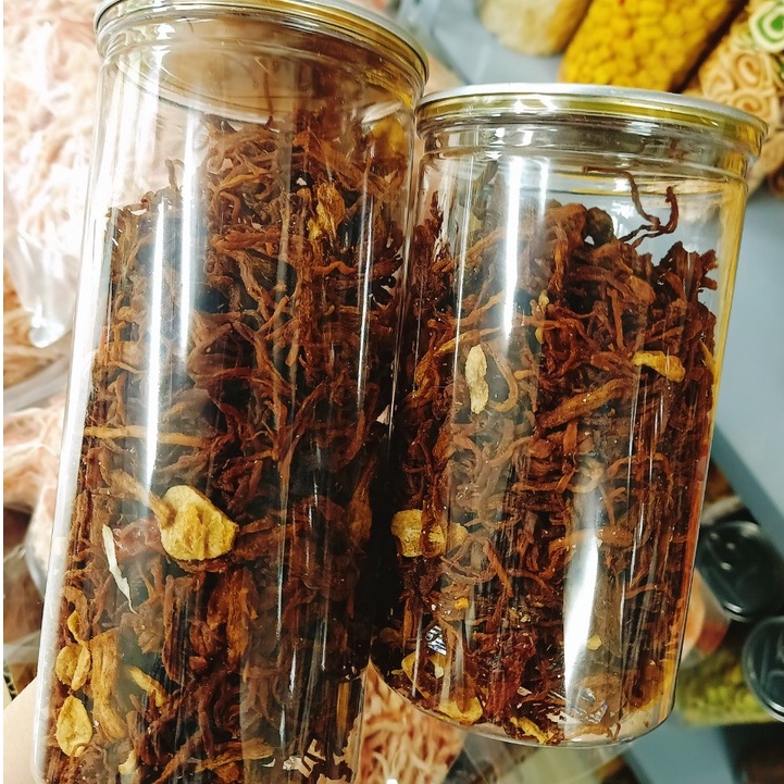 Khô heo cháy tỏi lon 250g/300g, vị đậm đà, heo loại ngon - ĂN VẶT CHIN CHIN. | BigBuy360 - bigbuy360.vn