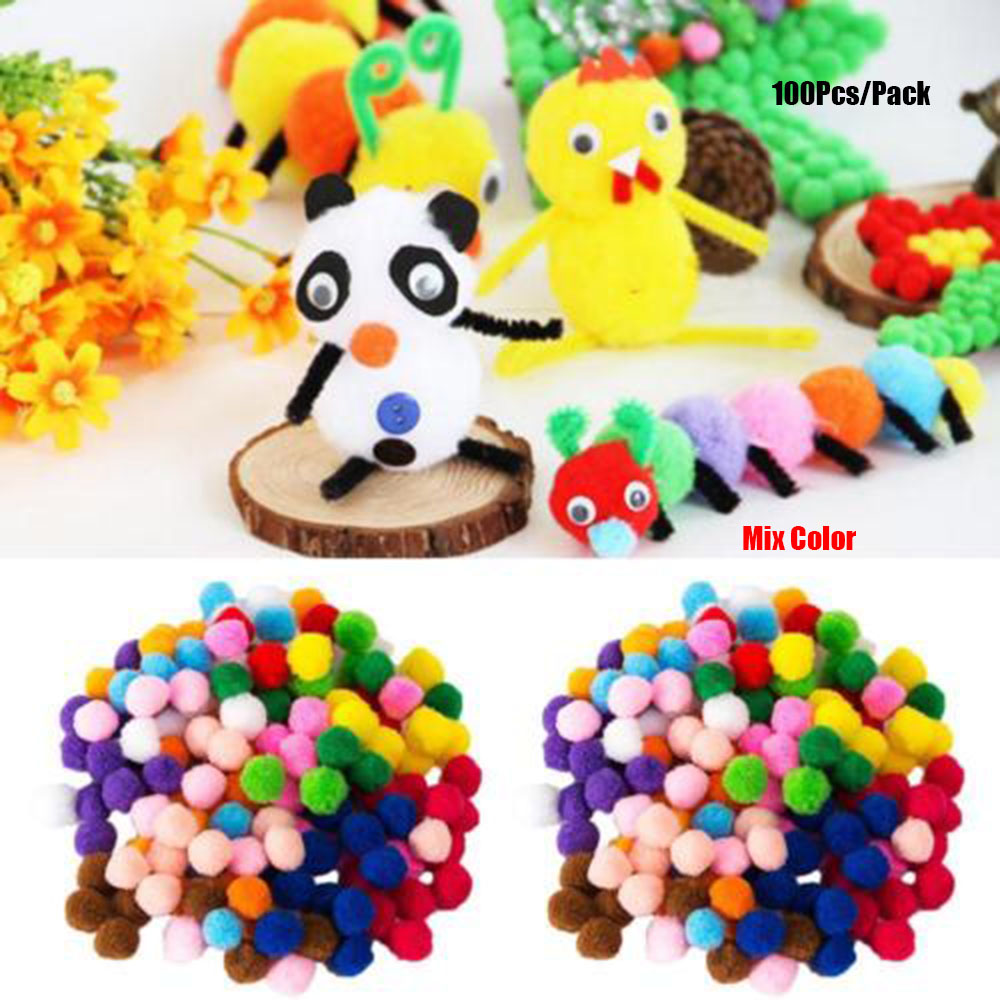 Bộ 100 bóng xù đủ màu 10 / 15 / 20 / 25 / 30 / 40mm